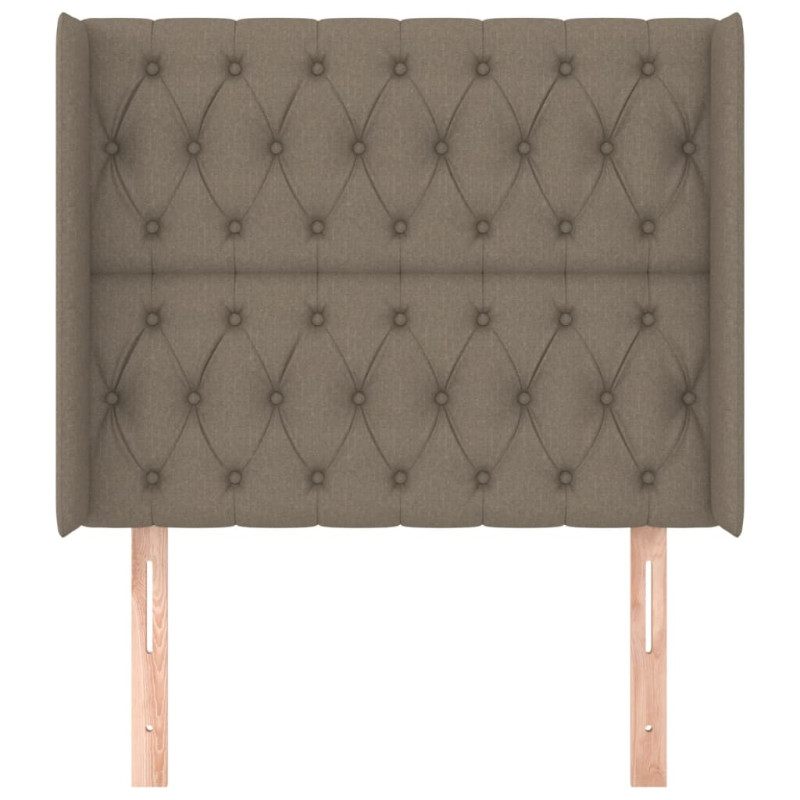 Zagłówek uszak, taupe, 103x16x118/128 cm, tkanina