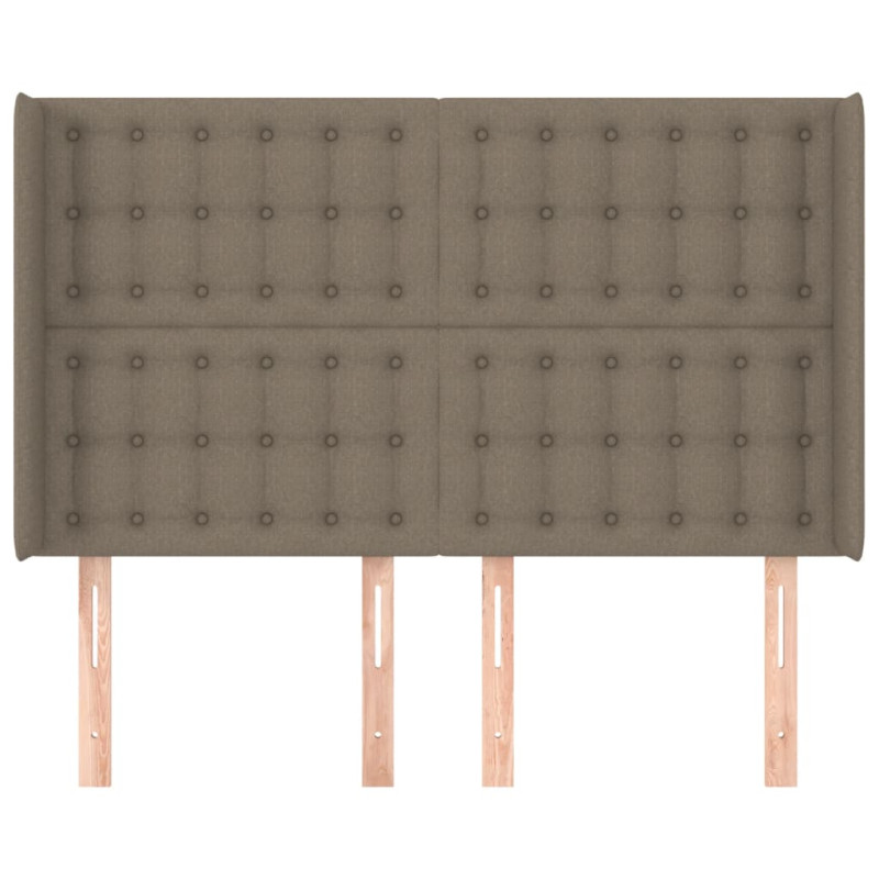 Zagłówek uszak, taupe, 147x16x118/128 cm, tkanina