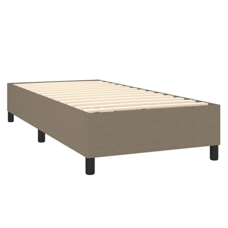 Rama łóżka bez materaca, taupe, 100x200 cm, obita tkaniną
