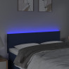 Zagłówek do łóżka z LED, kremowy, 144x5x78/88 cm, tkanina