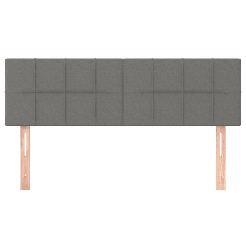 Zagłówek do łóżka z LED, ciemnoszary, 144x5x78/88 cm, tkanina
