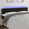 Zagłówek do łóżka z LED, czarny, 180x5x78/88 cm, sztuczna skóra