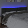 Zagłówek do łóżka z LED, czarny, 180x5x78/88 cm, sztuczna skóra