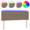 Zagłówek do łóżka z LED, taupe, 144x5x78/88 cm, tkanina