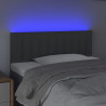 Zagłówek do łóżka z LED, ciemnoszary, 80x5x78/88 cm, tkanina