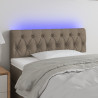 Zagłówek do łóżka z LED, taupe, 90x7x78/88 cm, tkanina