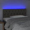 Zagłówek do łóżka z LED, taupe, 90x7x78/88 cm, tkanina