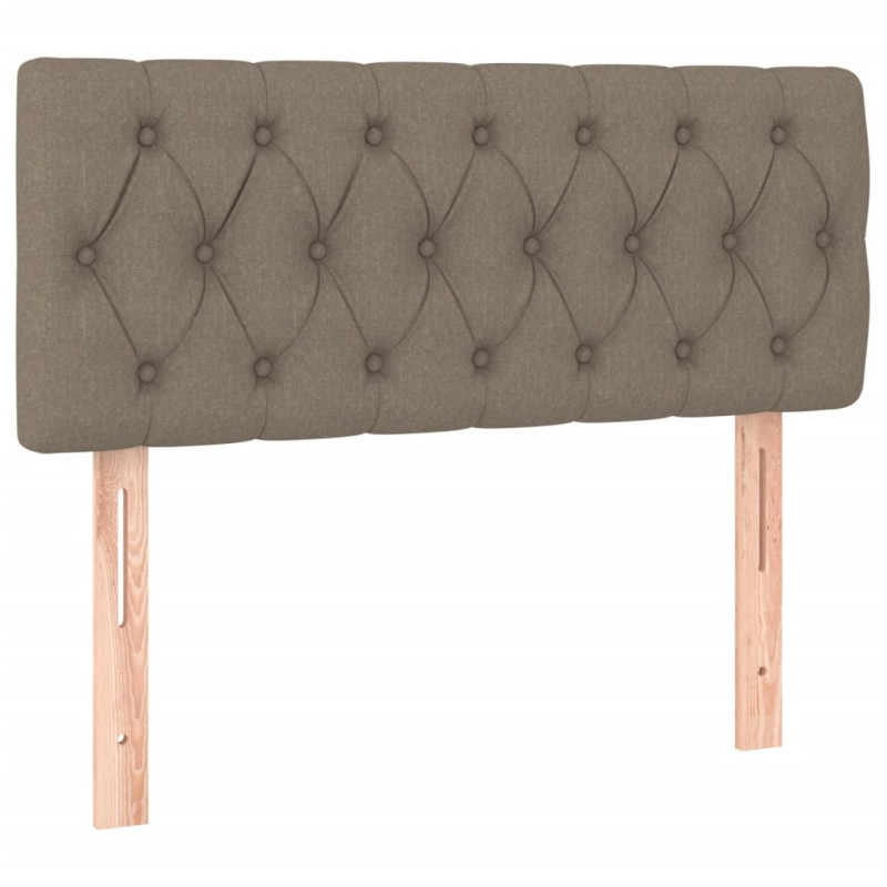 Zagłówek do łóżka z LED, taupe, 90x7x78/88 cm, tkanina