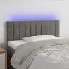 Zagłówek do łóżka z LED, jasnoszary, 100x5x78/88 cm, aksamit
