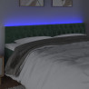 Zagłówek do łóżka z LED, ciemnozielony, 180x7x78/88 cm, aksamit