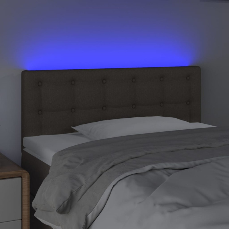 Zagłówek do łóżka z LED, taupe, 80x5x78/88 cm, tkanina