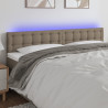 Zagłówek do łóżka z LED, taupe, 180x5x78/88 cm, tkanina