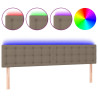 Zagłówek do łóżka z LED, taupe, 180x5x78/88 cm, tkanina