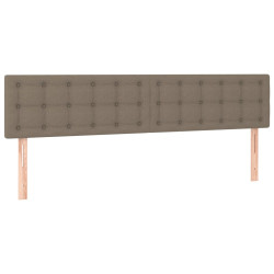 Zagłówek do łóżka z LED, taupe, 180x5x78/88 cm, tkanina