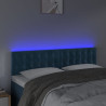 Zagłówek do łóżka z LED, ciemnoniebieski 144x5x78/88cm, aksamit