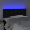 Zagłówek do łóżka z LED, czarny, 90x5x78/88 cm, tkanina