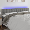 Zagłówek do łóżka z LED, ciemnoszary, 160x5x78/88 cm, tkanina