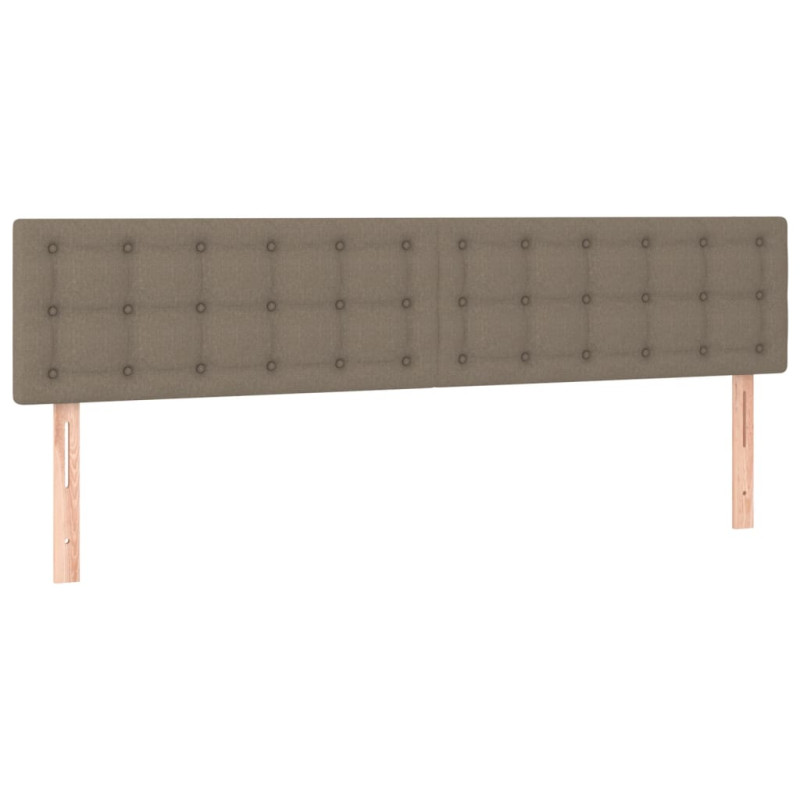 Zagłówek do łóżka z LED, taupe, 200x5x78/88 cm, tkanina