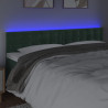 Zagłówek do łóżka z LED, ciemnozielony, 180x5x78/88 cm, aksamit