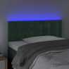 Zagłówek do łóżka z LED, ciemnozielony, 90x5x78/88 cm, aksamit