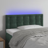 Zagłówek do łóżka z LED, ciemnozielony, 100x5x78/88 cm, aksamit