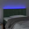 Zagłówek do łóżka z LED, ciemnozielony, 100x5x78/88 cm, aksamit