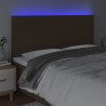 Zagłówek do łóżka z LED ciemnobrązowy 180x5x118/128 cm tkanina