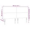 Zagłówek do łóżka z LED ciemnobrązowy 180x5x118/128 cm tkanina