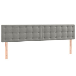 Zagłówek do łóżka z LED, jasnoszary, 160x5x78/88 cm, aksamit