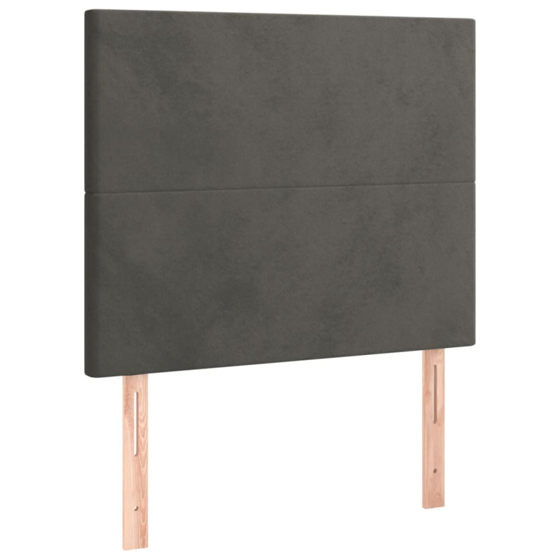 Zagłówek do łóżka z LED, ciemnoszary, 80x5x118/128 cm, aksamit