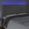Zagłówek do łóżka z LED, jasnoszary, 200x5x118/128 cm, aksamit