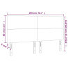 Zagłówek do łóżka z LED, czarny, 200x5x118/128 cm, aksamit