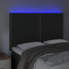 Zagłówek do łóżka z LED, czarny, 144x5x118/128 cm, aksamit