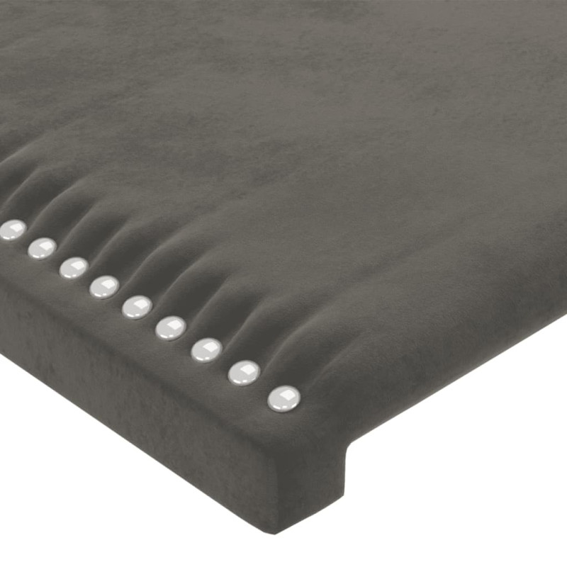 Zagłówek do łóżka z LED, ciemnoszary, 80x5x118/128 cm, aksamit