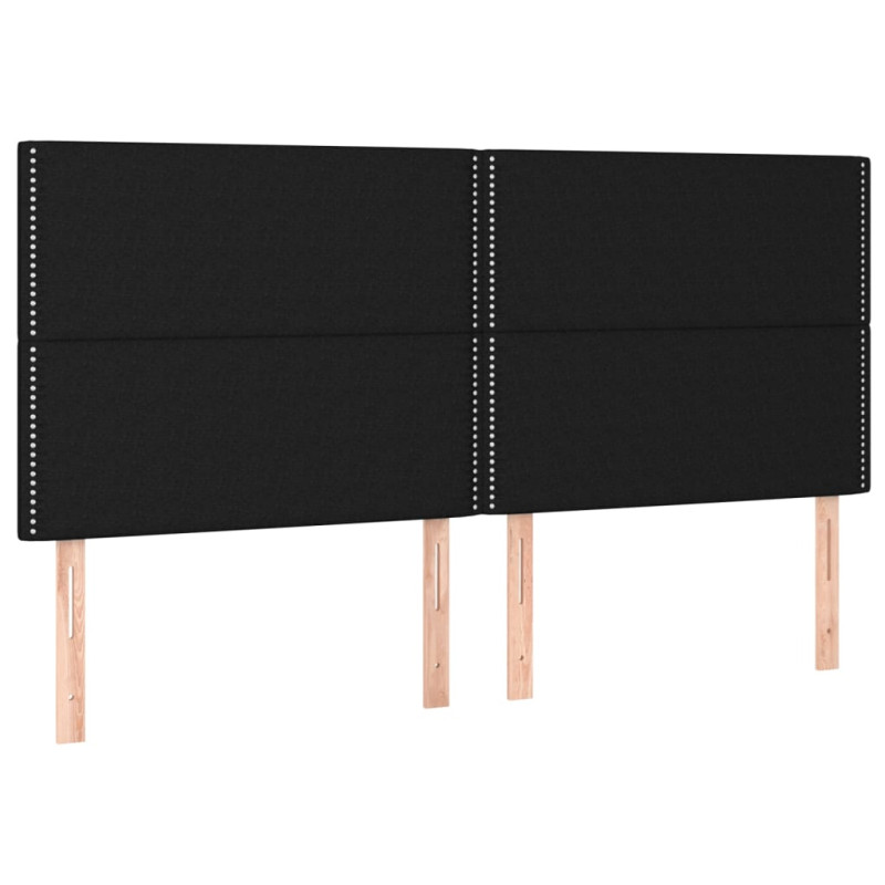Zagłówek do łóżka z LED, czarny, 160x5x118/128 cm, tkanina