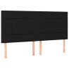 Zagłówek do łóżka z LED, czarny, 160x5x118/128 cm, tkanina