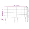 Zagłówek do łóżka z LED, czarny, 160x5x118/128 cm, tkanina