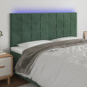 Zagłówek do łóżka z LED, ciemnozielony, 180x5x118/128 cm