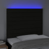 Zagłówek do łóżka z LED, czarny, 80x5x118/128 cm, tkanina