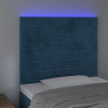 Zagłówek do łóżka z LED ciemnoniebieski, 90x5x118/128 cm