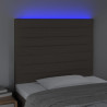 Zagłówek do łóżka z LED, taupe, 80x5x118/128 cm, tkanina