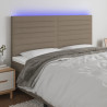 Zagłówek do łóżka z LED, taupe, 180x5x118/128 cm, tkanina