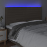 Zagłówek do łóżka z LED, taupe, 180x5x118/128 cm, tkanina