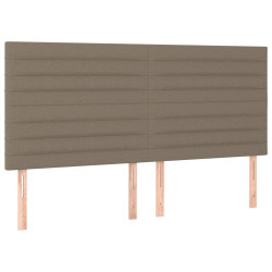 Zagłówek do łóżka z LED, taupe, 180x5x118/128 cm, tkanina