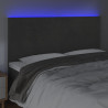 Zagłówek do łóżka z LED, ciemnoszary, 160x5x118/128 cm, aksamit
