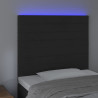 Zagłówek do łóżka z LED, czarny, 80x5x118/128 cm, aksamit