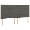 Zagłówek do łóżka z LED, ciemnoszary, 200x5x118/128 cm, aksamit