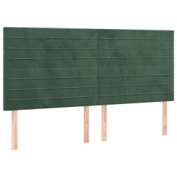 Zagłówek do łóżka z LED, ciemnozielony, 200x5x118/128 cm