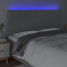 Zagłówek do łóżka z LED, jasnoszary, 200x5x118/128 cm, tkanina