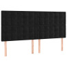 Zagłówek do łóżka z LED, czarny, 160x5x118/128 cm, aksamit